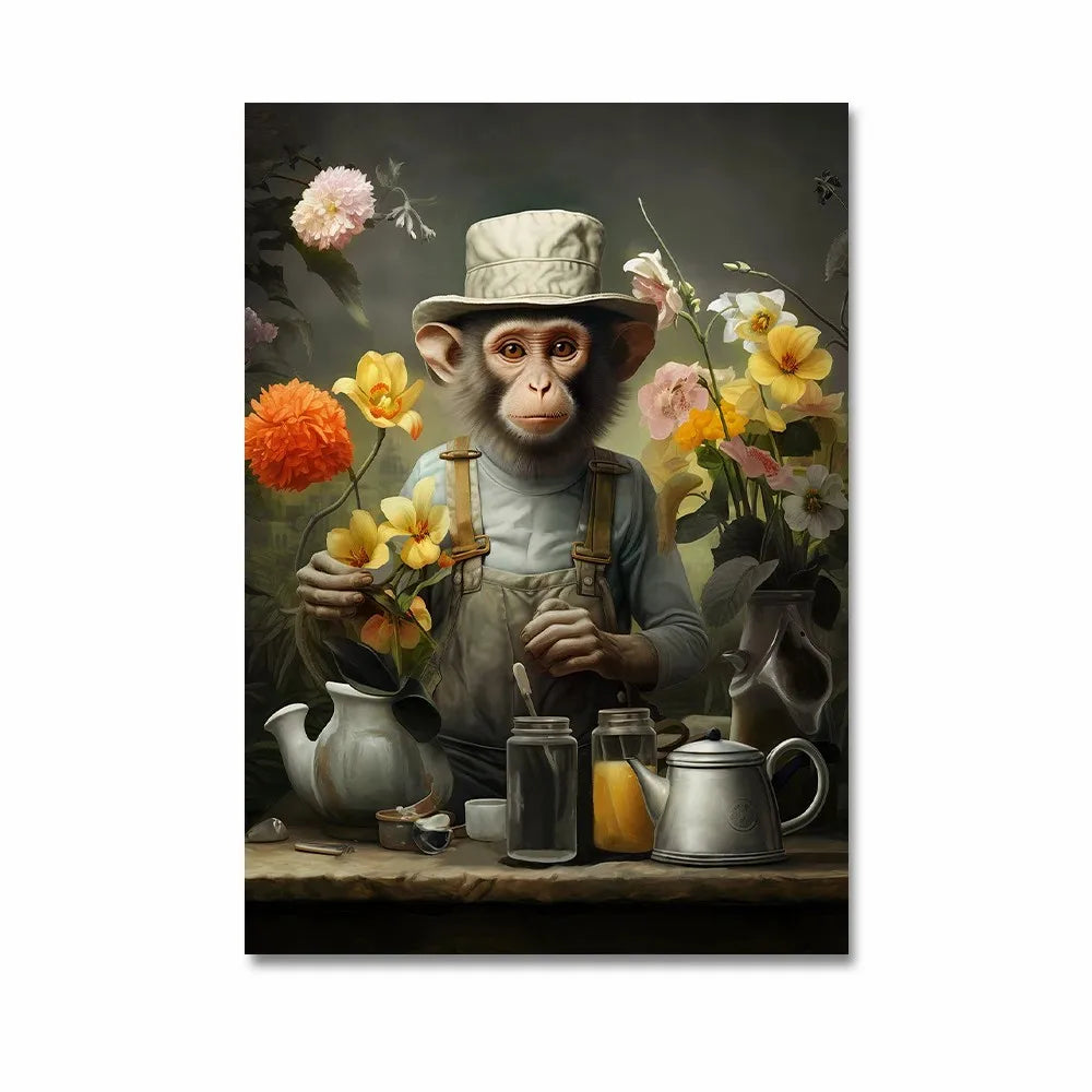 tableau mural singe