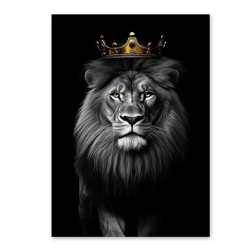 tableau lion couronne