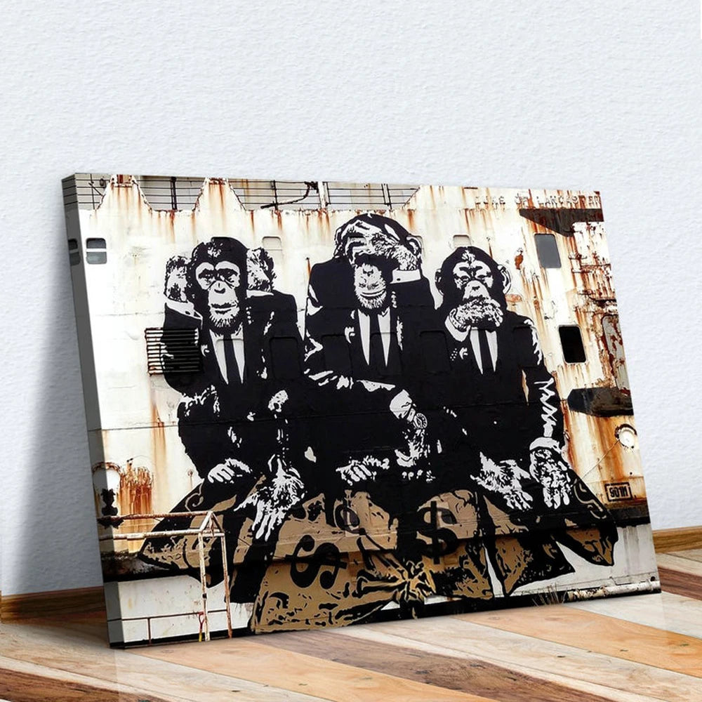 tableau les 3 singes