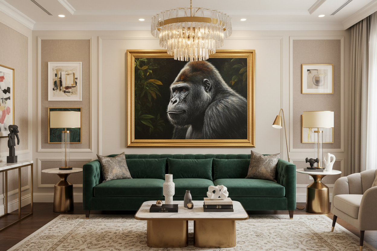 Comment intégrer un tableau de singe dans une stratégie déco haut de gamme