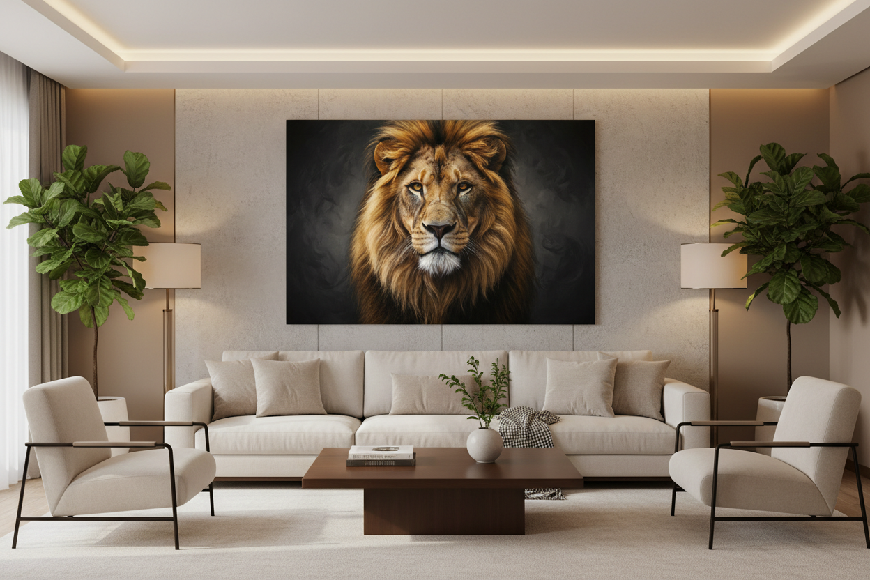 Où placer un tableau lion pour sublimer son intérieur ?
