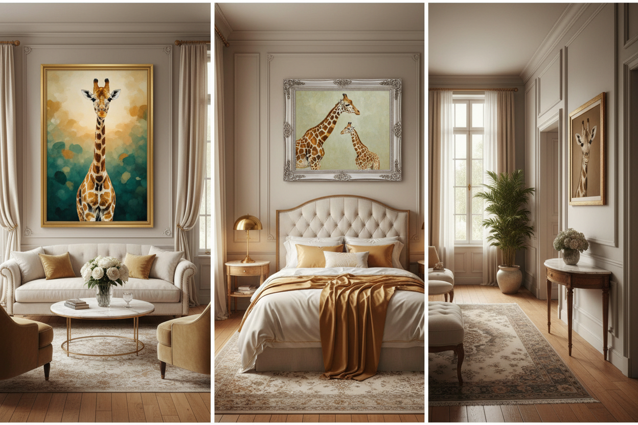Quelle taille de tableau girafe choisir selon votre pièce ?