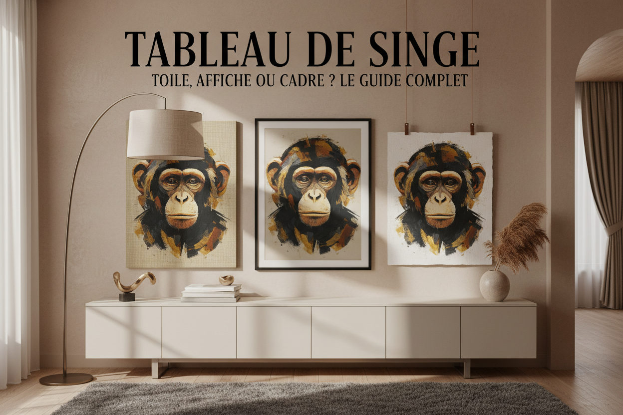 Tableau de singe : toile, affiche ou cadre ? Le guide complet