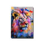 tableau lion peinture