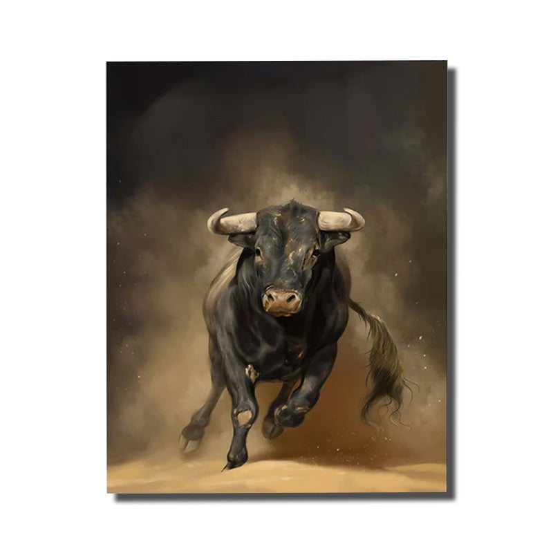 tableau de taureau en peinture