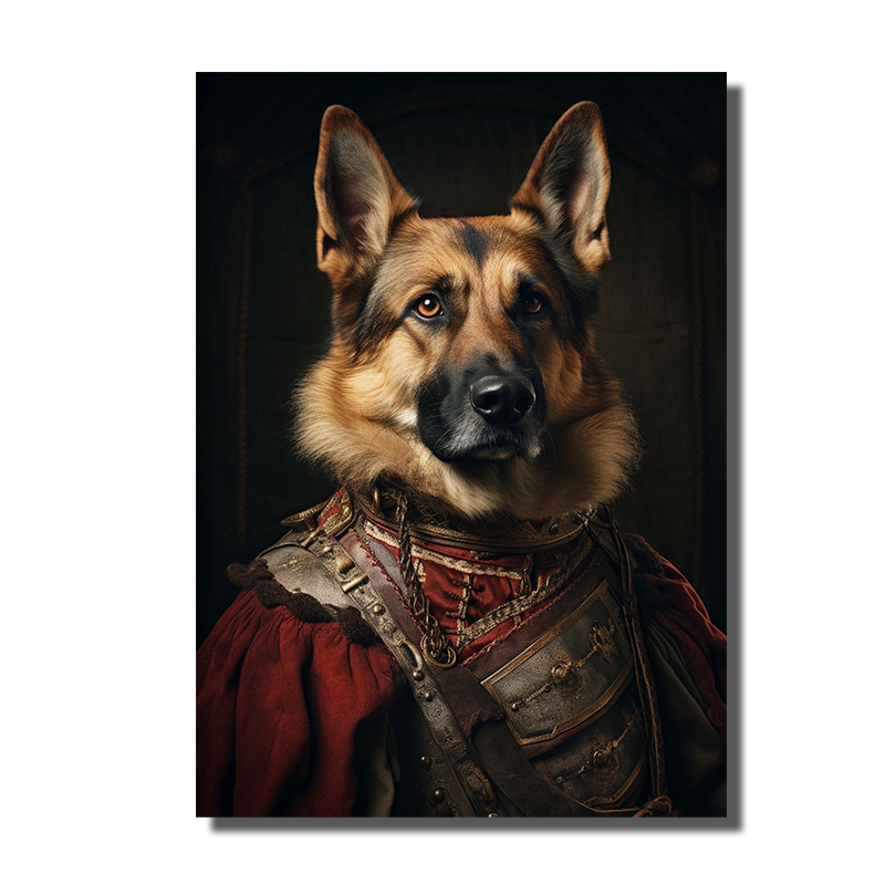 tableau chien habillé
