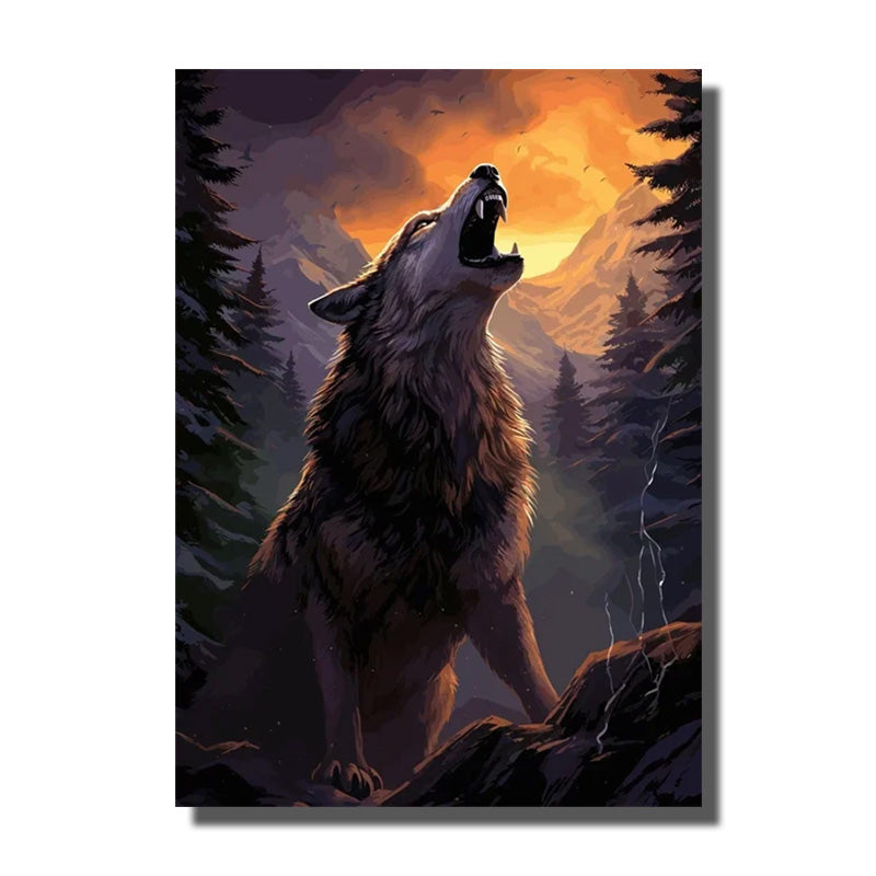 tableau loup couleur