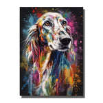 tableau chien multicolore