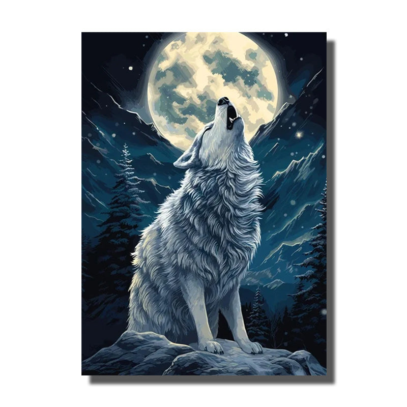 tableau de loup blanc