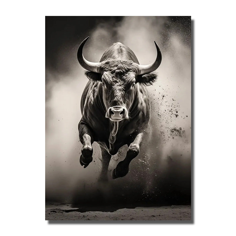 cadre taureau noir et blanc