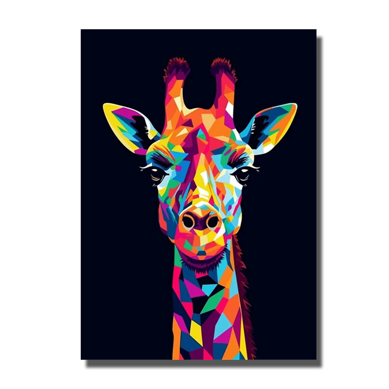toile girafe pop art