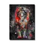 tableau peinture lion
