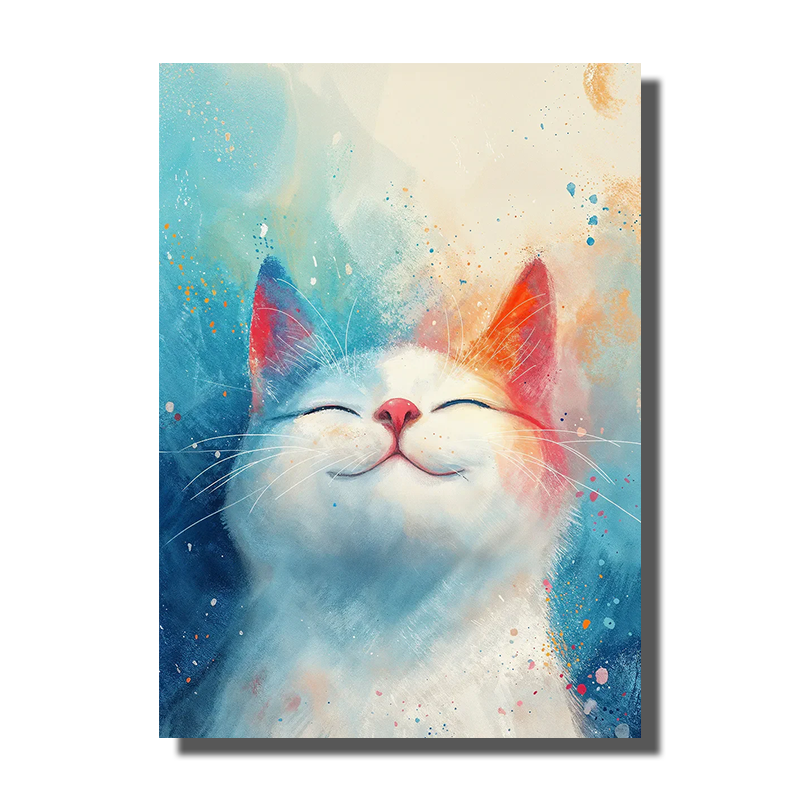 tableau chat blanc