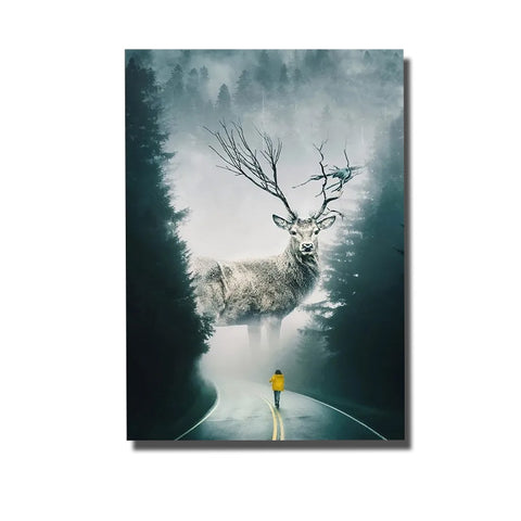 cadre avec un cerf