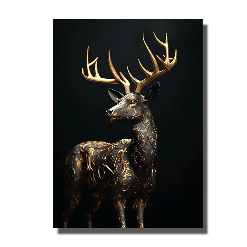 tableau cerf noir