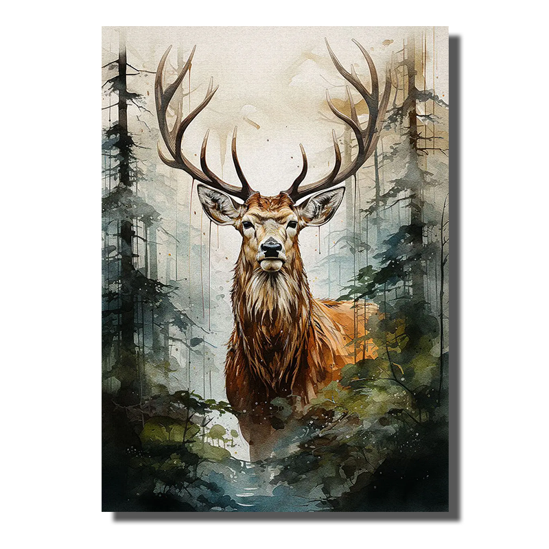 cadre cerf bois