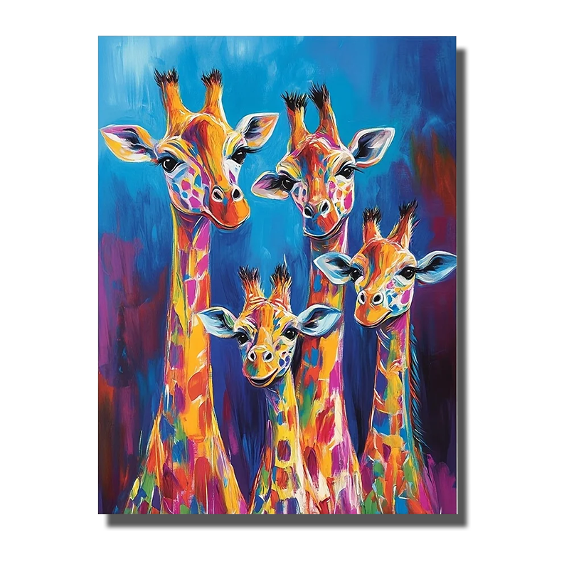 tableau les girafes pop
