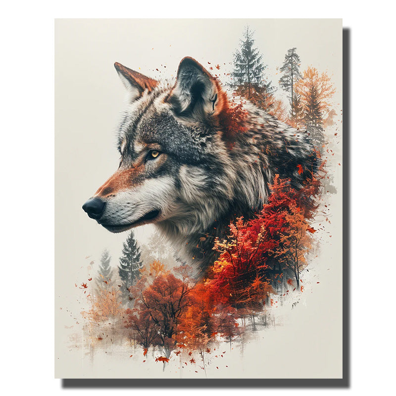 tableau peinture loup
