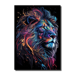 cadre lion coloré