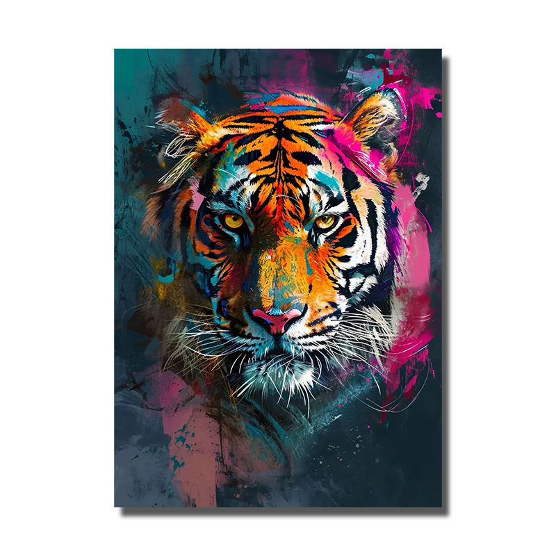 tableau tigre coloré