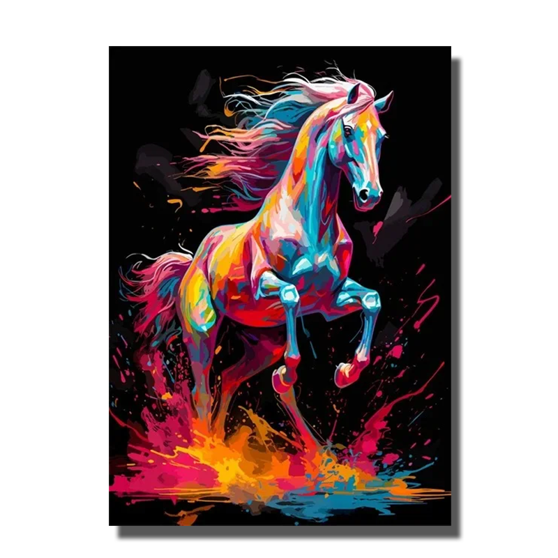 toile cheval coloré