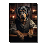 tableau chien en costume