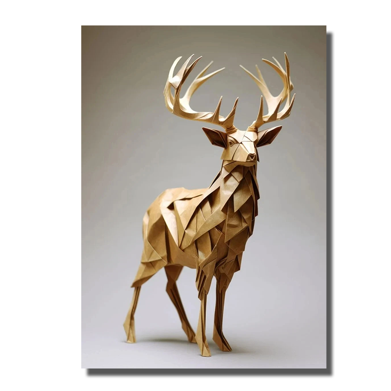 tableau origami cerf