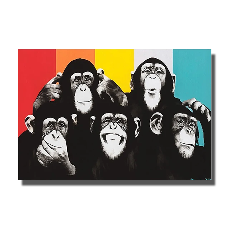 tableau de singe coloré