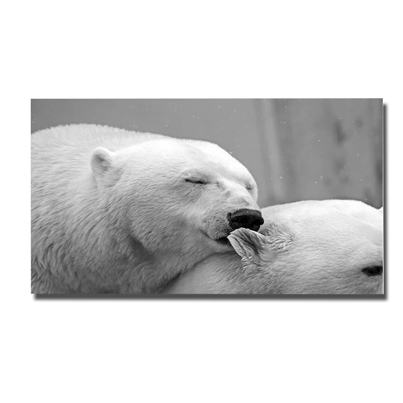 tableau ours noir et blanc