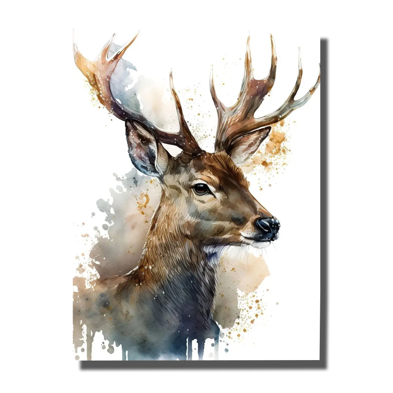 tableau peinture cerf