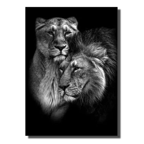 tableau couple lion