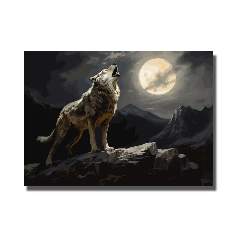 tableau loup blanc