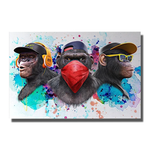 3 singes de la sagesse tableau