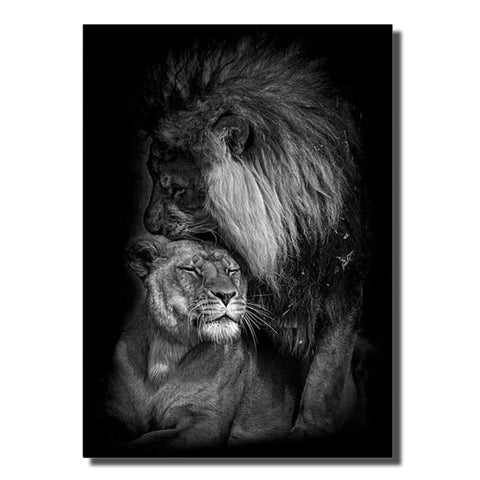 tableau lion lionne