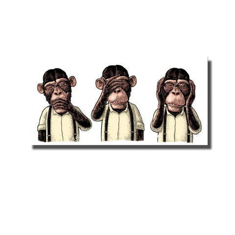 cadre les 3 singes