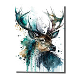 tableau avec tete de cerf