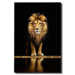 tableau avec lion