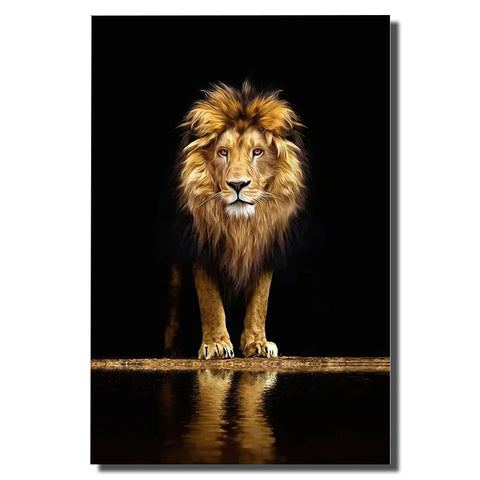 tableau avec lion