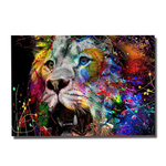 tableau lion pop art