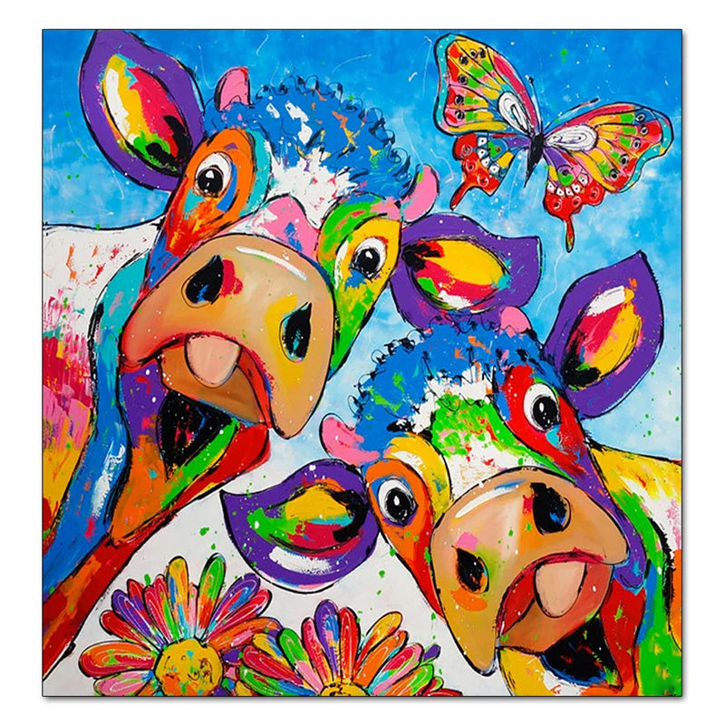 tableau vaches colorees