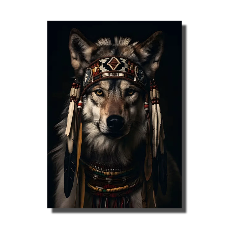 tableau loup indien