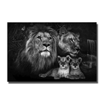 cadre lion famille