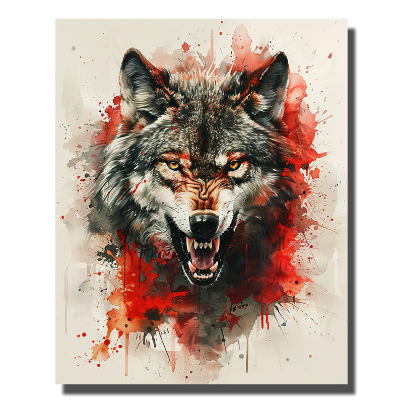 toile peinture loup