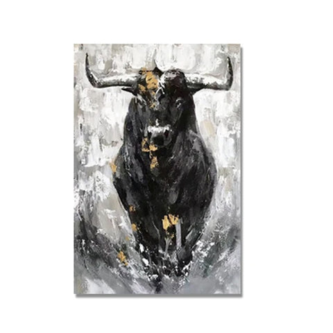 tableau peinture taureau