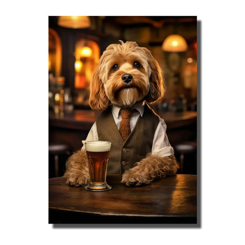 tableau chien costume