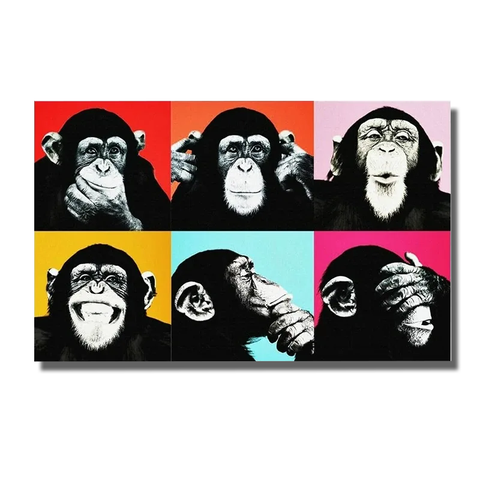 toile les 3 singes de la sagesse