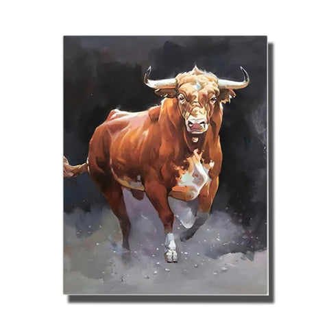 tableau avec taureau