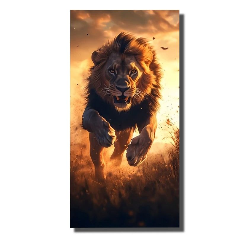 tableau d un lion