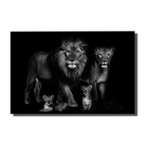 tableau lion lionne lionceau