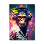 tableau singe ecouteur